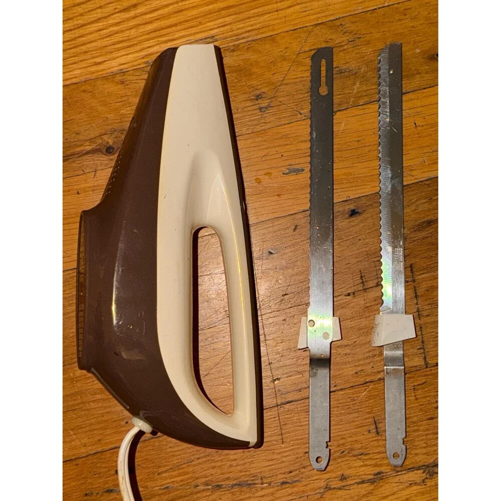 Hamilton Beach Electric Carving Knife Model 275-5 Brown & Cream USA VTG tested
